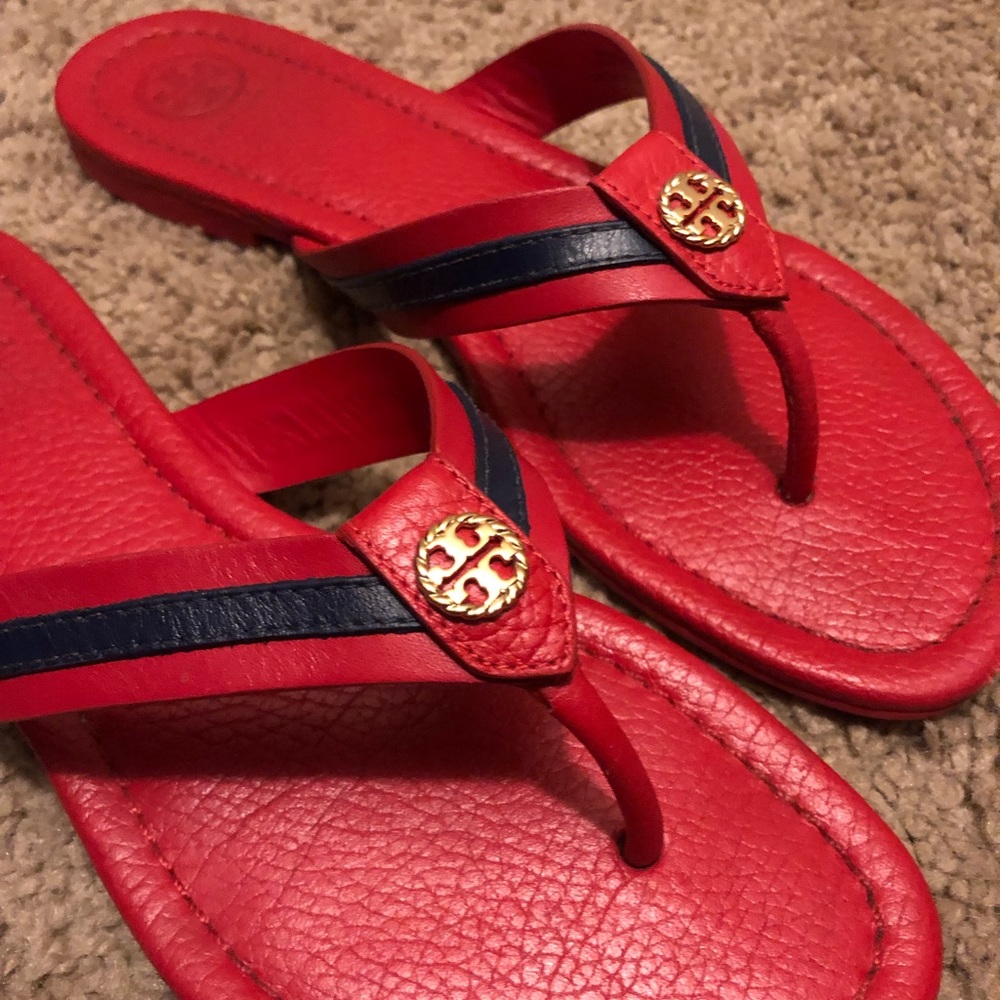 Tory Burch leather flip flops